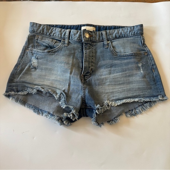 H&M Blue Denim Jean Shorts Distressed Relaxed Fit Size 4 - Picture 13 of 13